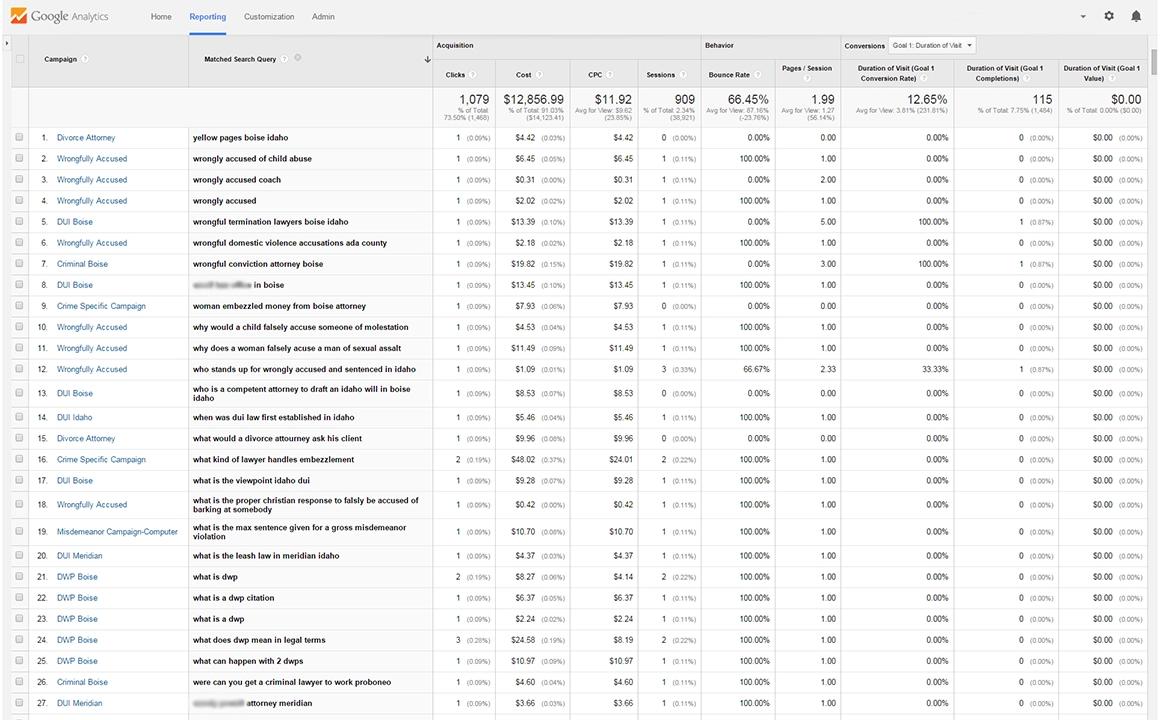 January 1 - June 1, 2014's Google Ads Matched Search Query Report